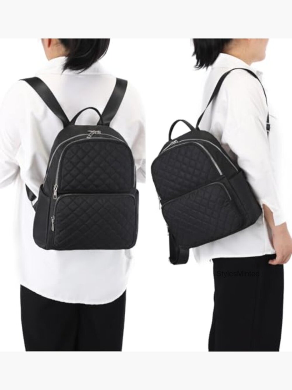 Women's Nylon Travel Backpack, Large Daypack with Multiple Pockets - Picture 7 of 7
